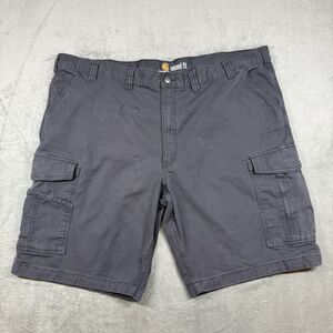 Carhartt Cargo Shorts Mens 48 Grey Pockets Relaxed Fit Logo Workmen Casual